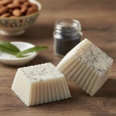 Jabón facial de almendras y semillas de amapola